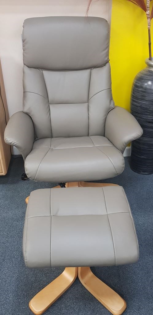 Paris PU Swivel Recliner and Footstool