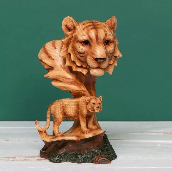 Tiger and Cub Figurine